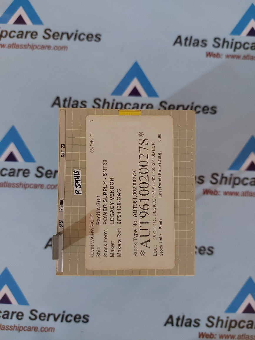 Siemens 6FS1 126-0AC Power Supply SNT 23